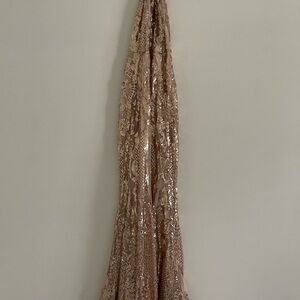 Elegant Beige Lace Gown